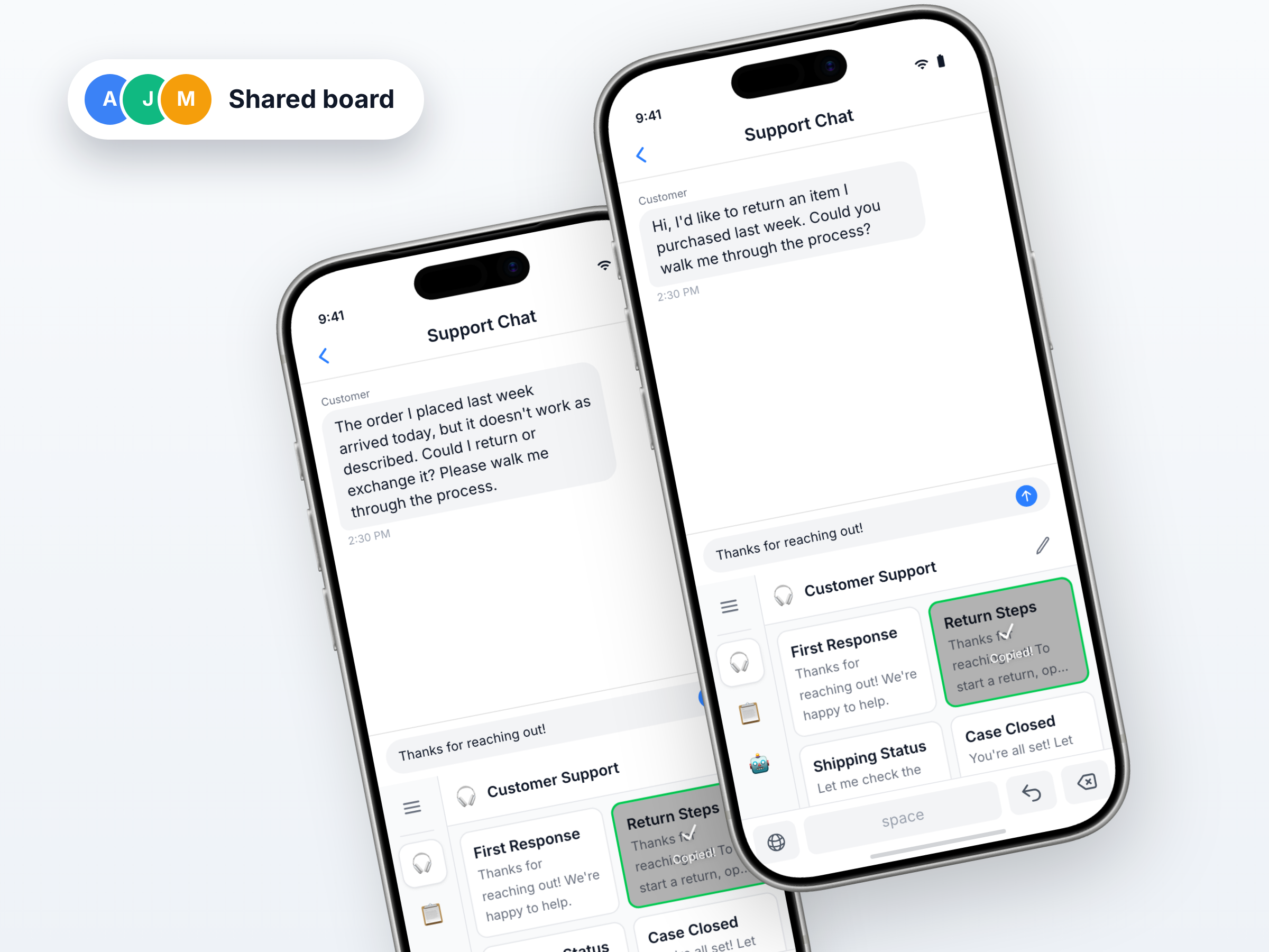 Share templates with your team